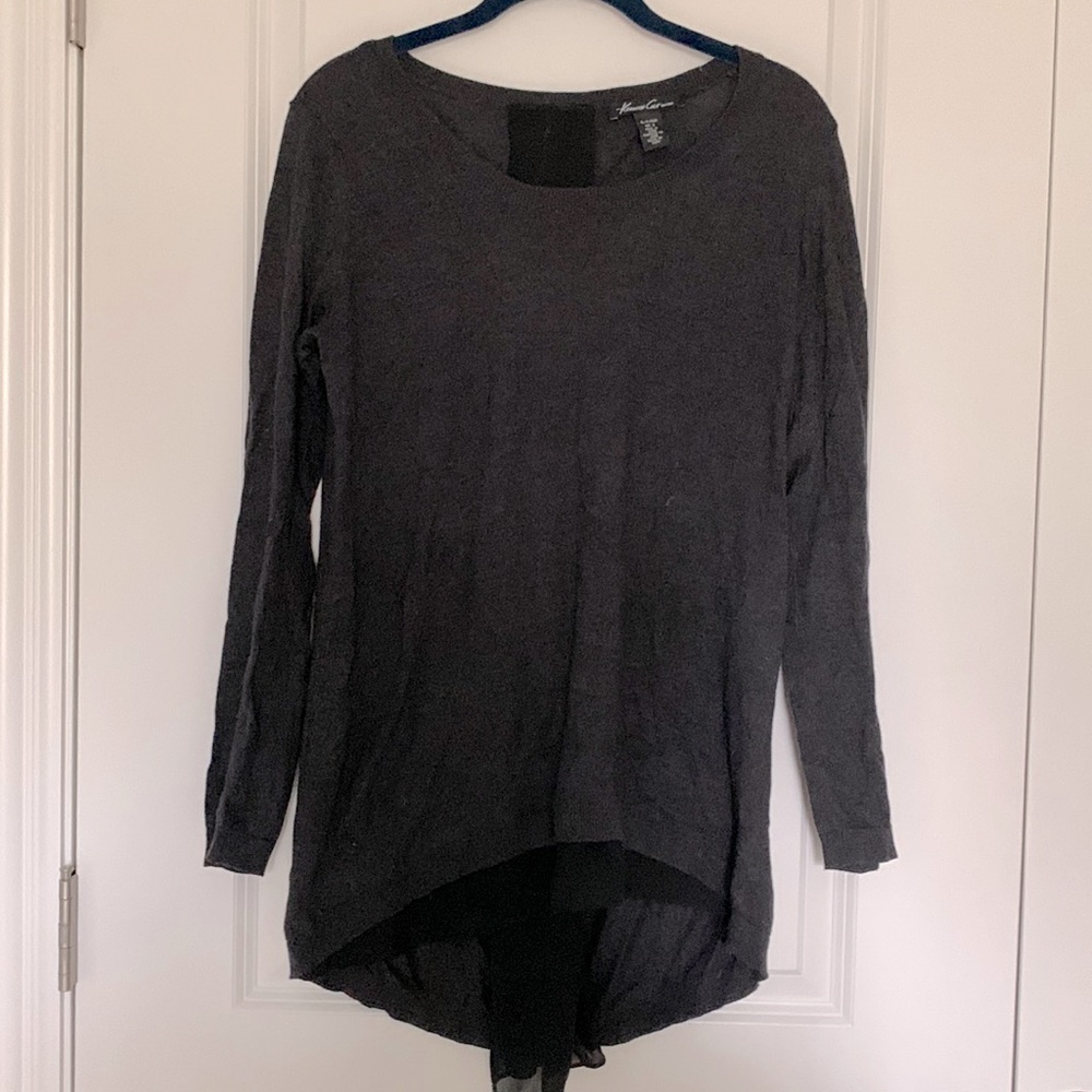 Kenneth Cole high low zip back sweater- small